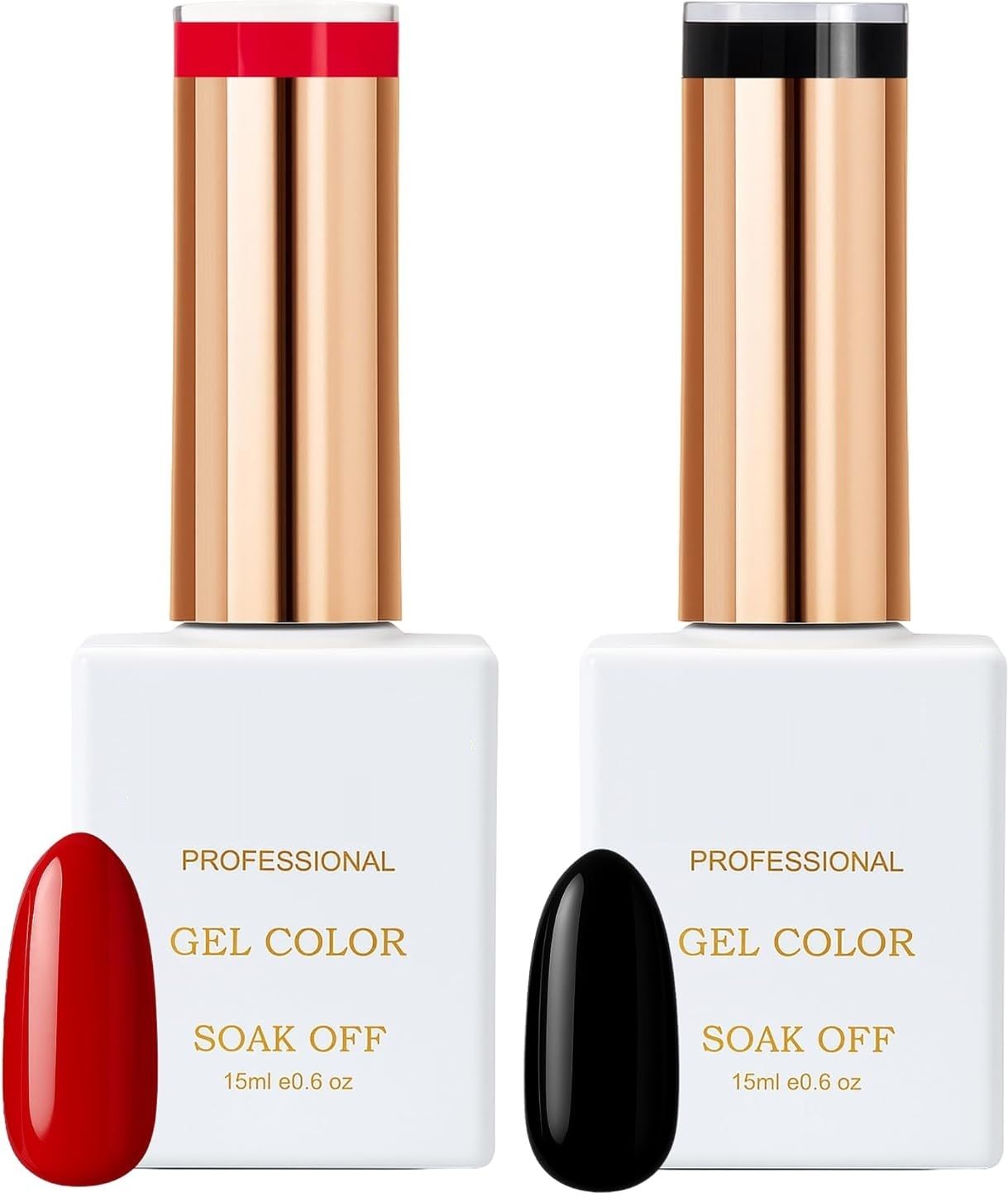 Black & Red Gel Nail Polish Kit – Long-Lasting, High-Shine, Safe Formula 15ml Black and Red-image-13