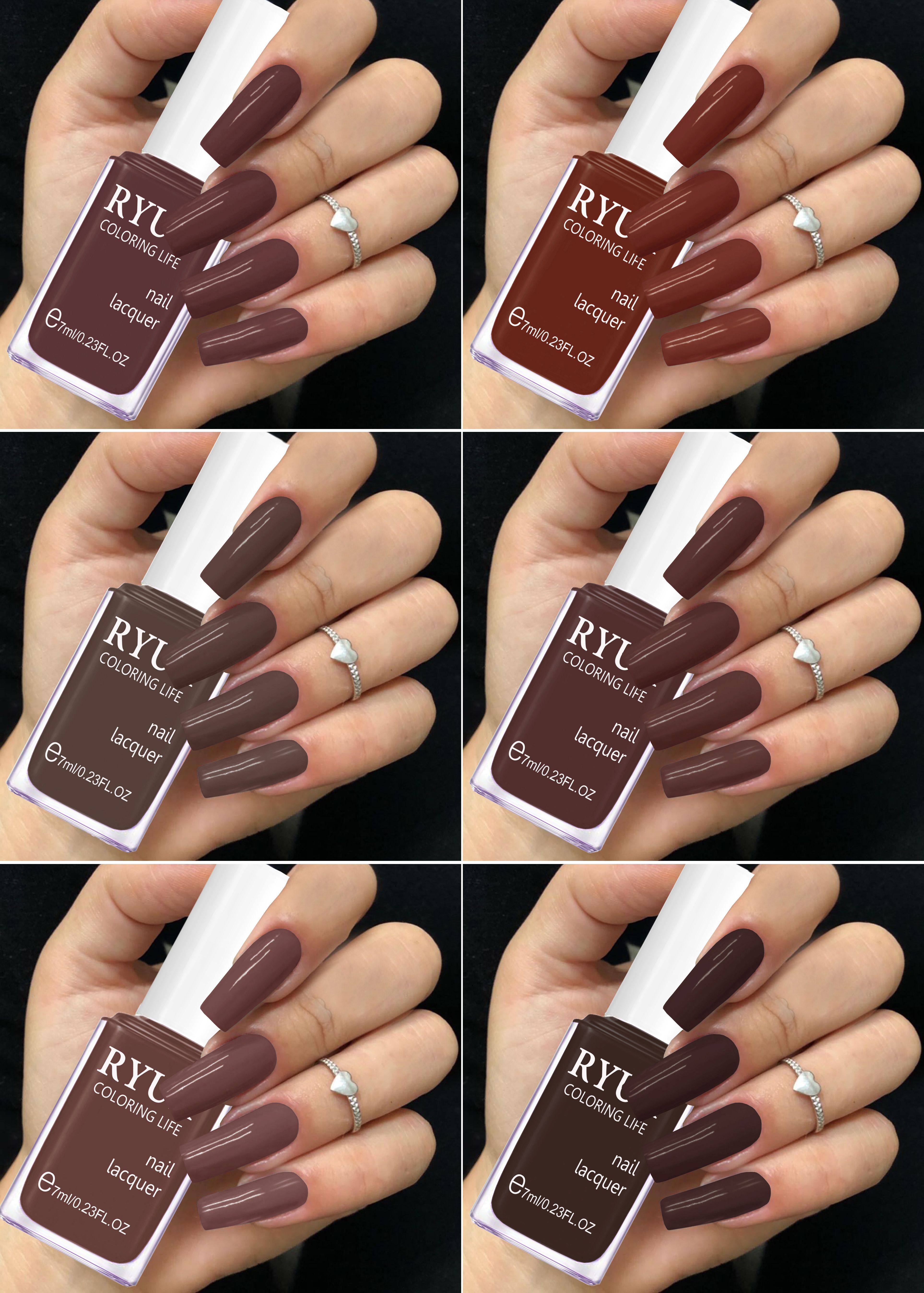 Brown Tone Nail Polish Combo for Everyday & Party Wear Chocolate Brown-image-12