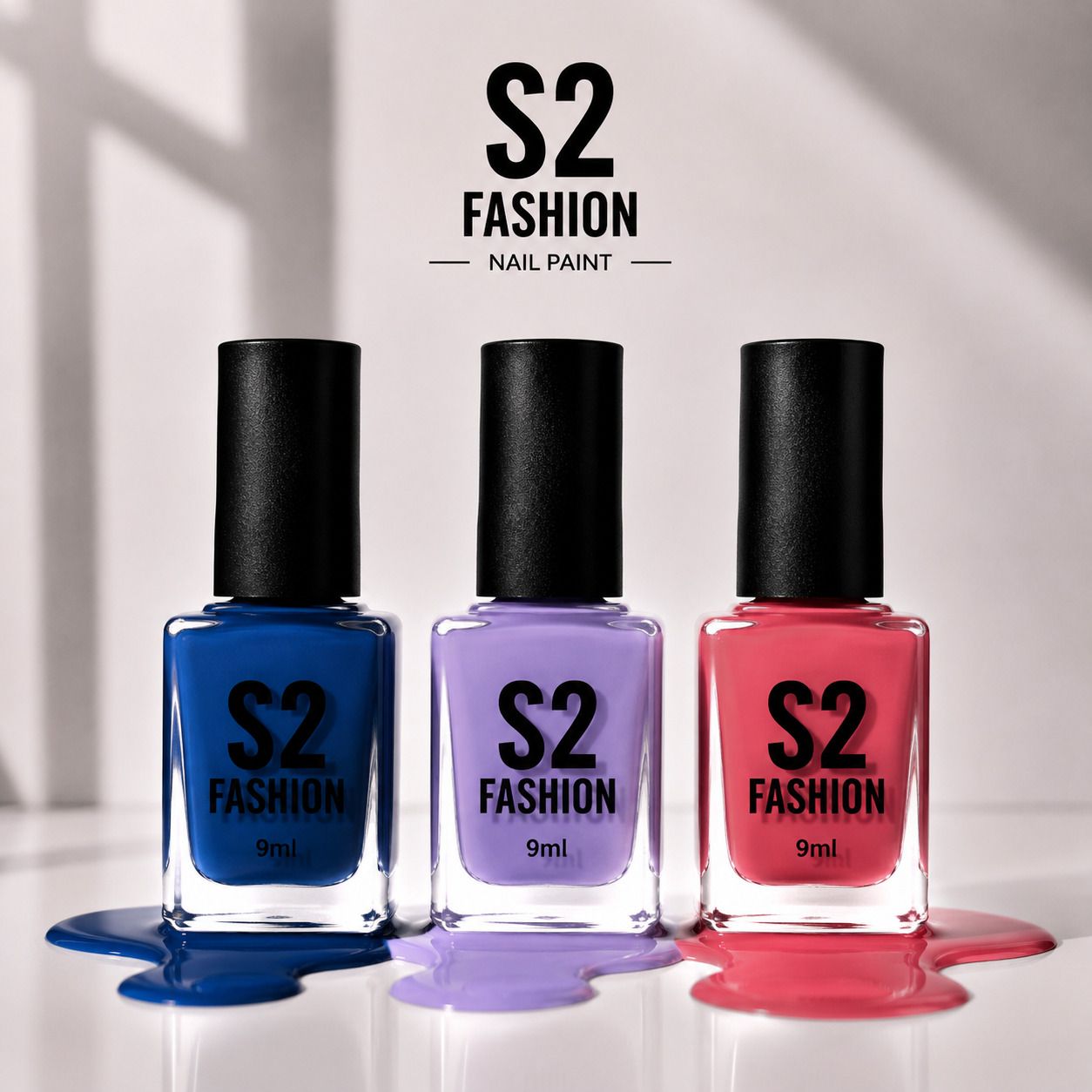 S2 Coastal Glow - Royal Blue, Lavender Lilac & Coral Pink 3PC Nail Polish Combo Royal Blue, Lavender Lilac, Coral Pink-image-44