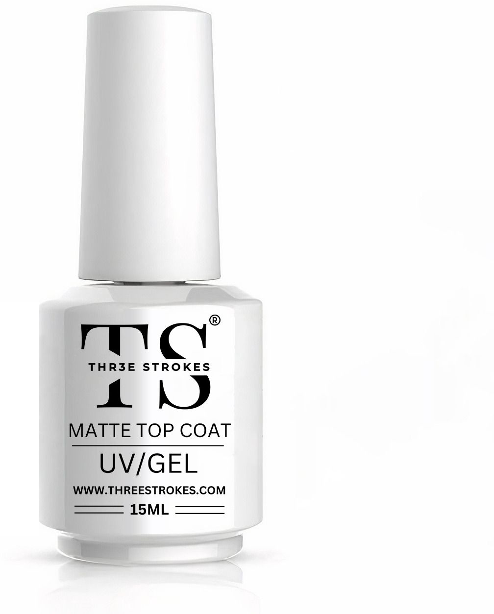thr3e strokes Gel Matte Top Coat Soak Off UV Gel Nail Polish Long Lasting Gel Nail Art 15ml Clear-picture-10