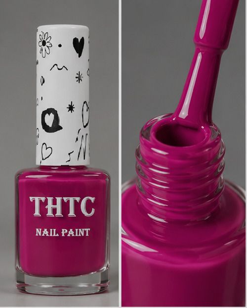 thtc Quick Dry Nail Paint dark pink High Shine Nail Color dark pink-picture-30
