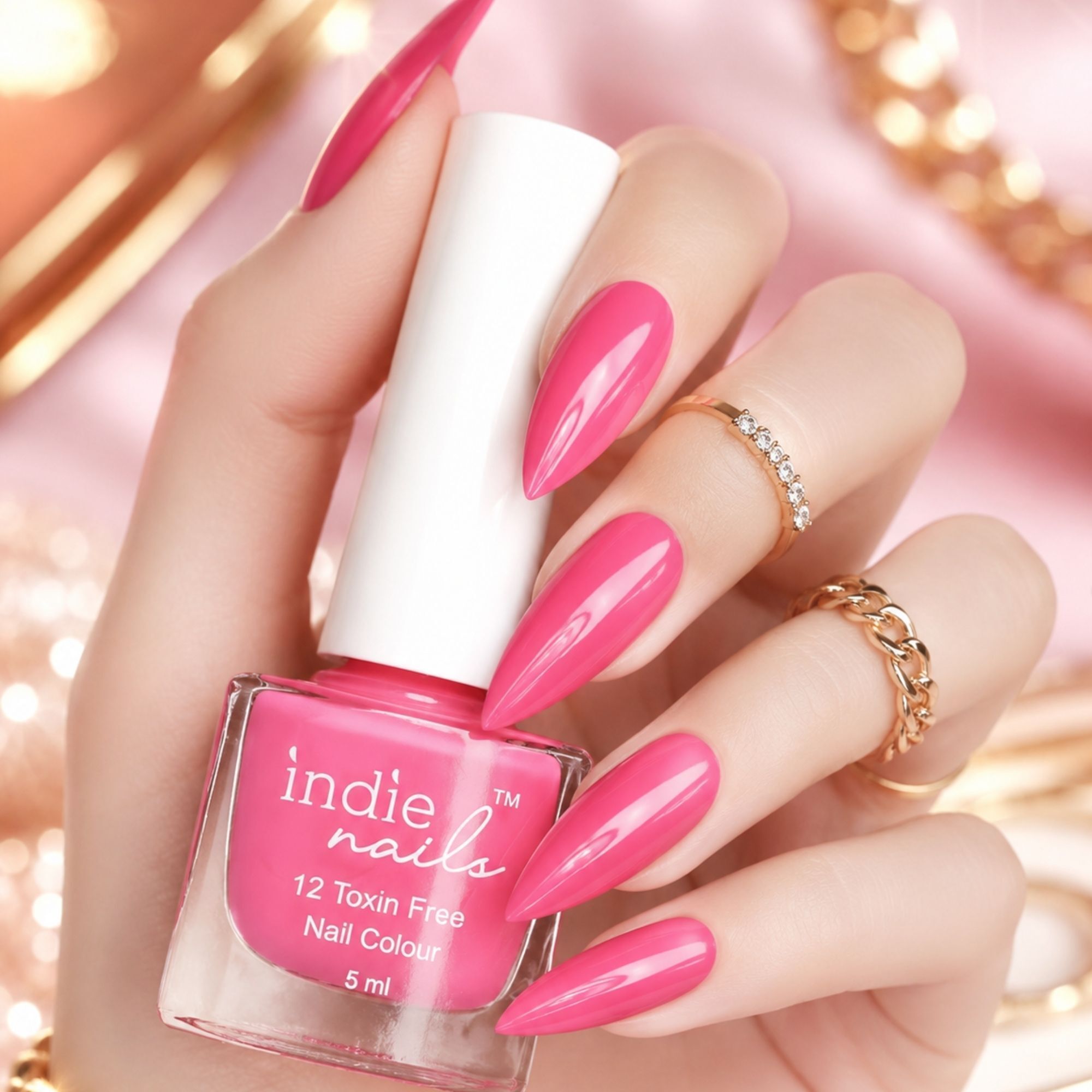 Nail Paint Barbie Pink Nail Polish Chip Resistant Quick Dry Chemical Free Vegan Pink shade glossy nail paint-image-17