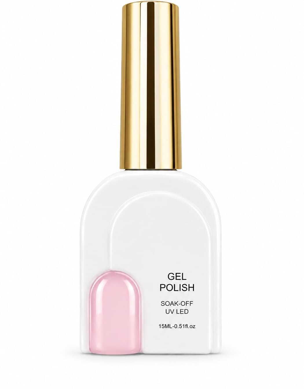 15ml Soak-Off UV LED Gel Nail Polish | Long Lasting High Shine Gel Polish Salon Finish Gel Nail Color for Home & Professional Use, Light Pink-image-5