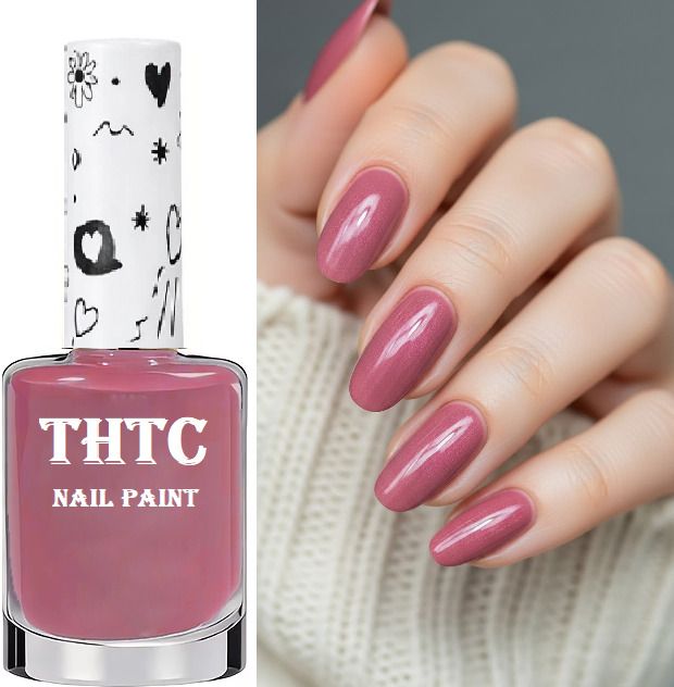 thtc Quick Dry Nail Paint basic pink High Shine Nail Color basic pink-picture-27