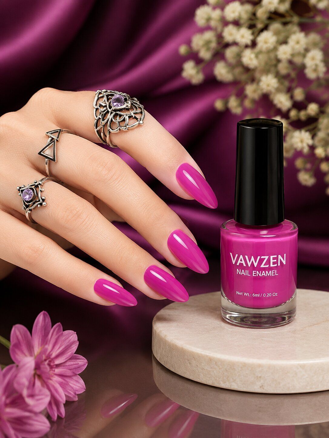 Fuchsia_Pink_Nailpolish Nail Paint Long Lasting Chemical Free Vegan FuchsiaPink-image-46