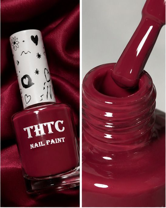 thtc Quick Dry Nail Paint frizz pink High Shine Nail Color frizz pink-picture-19