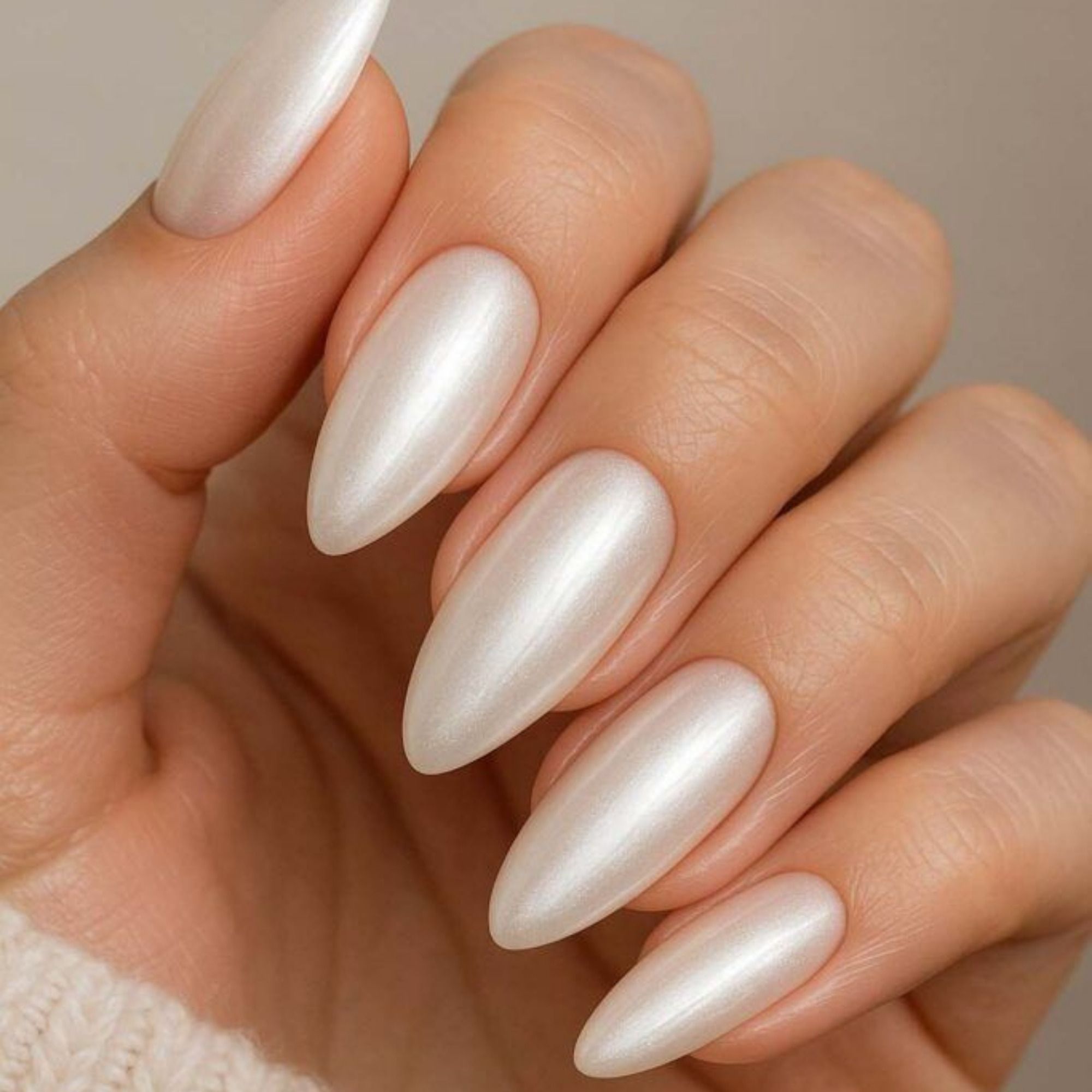 Nail Polish White Pearl Metallic Finish Glitter Nail Paint White Shimmer White Pearl-image-13