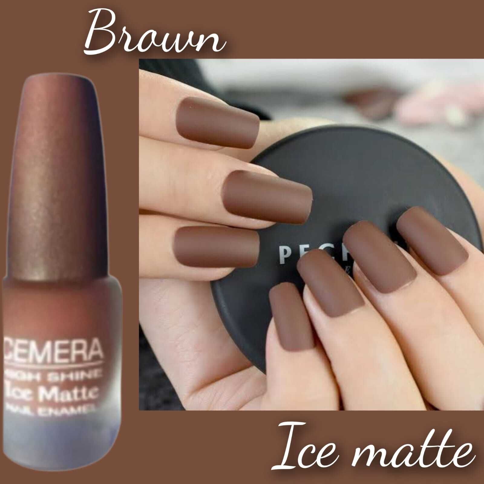 Brown Ice Matte Nail Polish Quick Drying | Glossy Finish | Long Lasting Brown