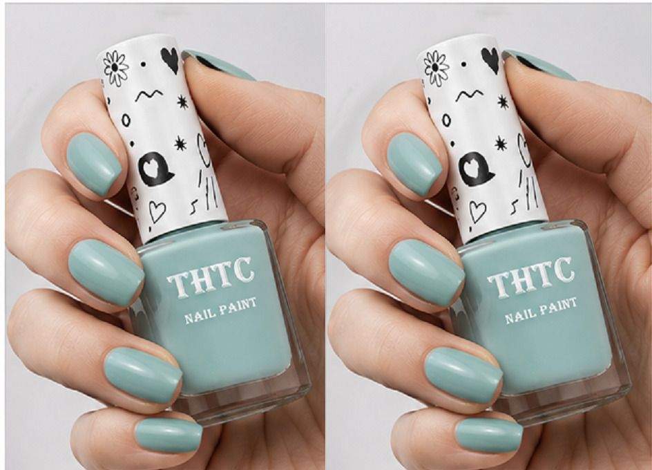 thtc New Quick Dry Nail Polish sky blue High Shine Nail Color nail paint sky blue-picture-11