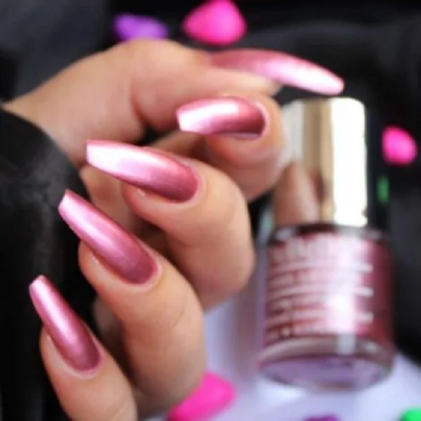 huzurlu Glitter Nail Enamel - Glitz & Gram metallic pink-picture-26