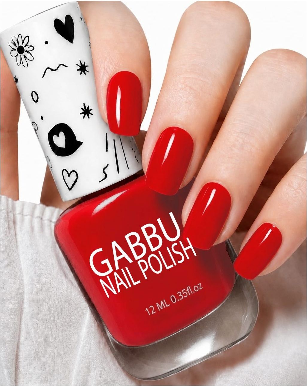 gabbu Bright Red Nail Polish Long Wear Glossy Nail Polish for Women & Girls RED-picture-13