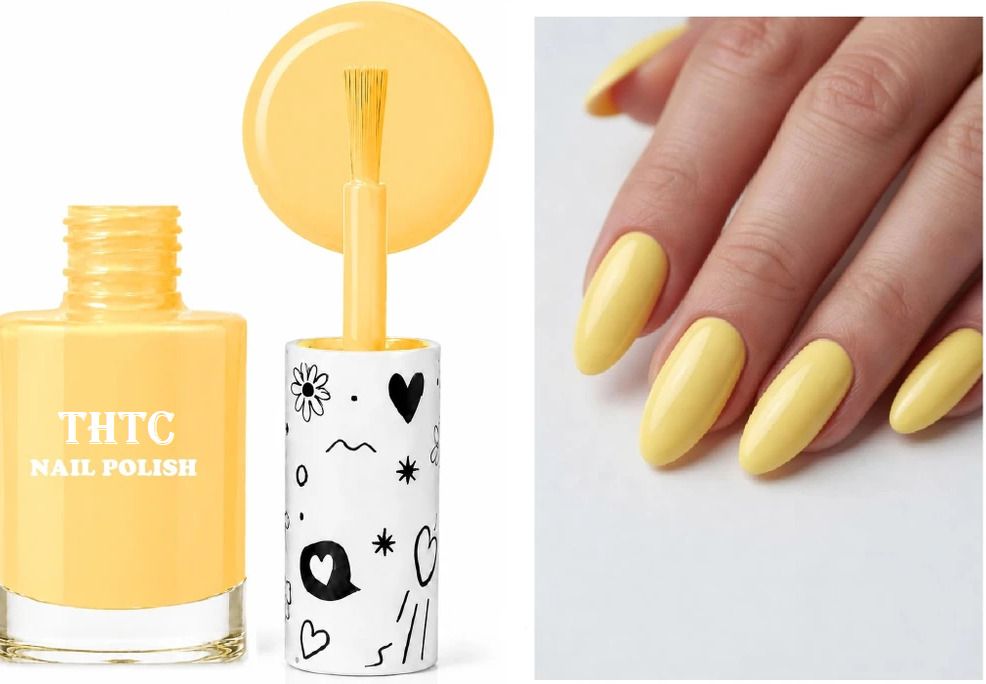thtc Quick Dry High Shine Color yellow nail paint yellow-picture-5