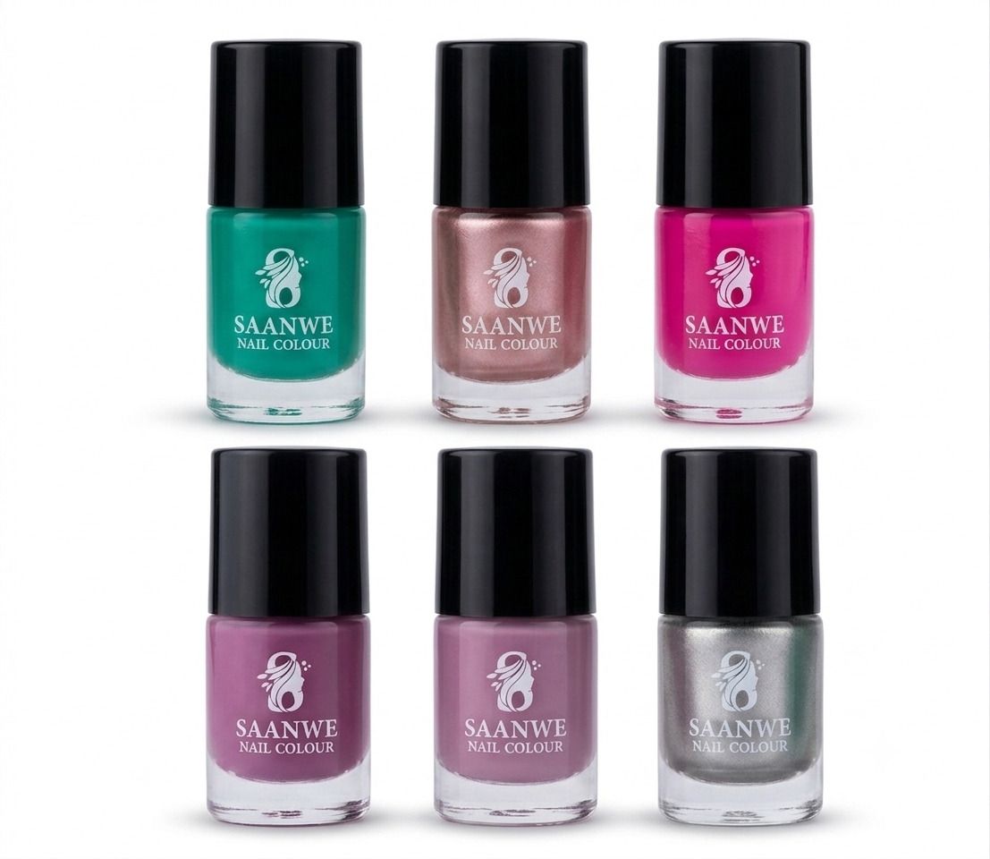 saanwe Daily Wear High Nail Paint pack of 6 Multiple-picture-44