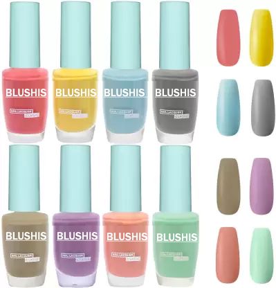HD Colors High-Shine Long Lasting, Non Toxic Professional Nail Polish Set of 8 Multicolour-image-14