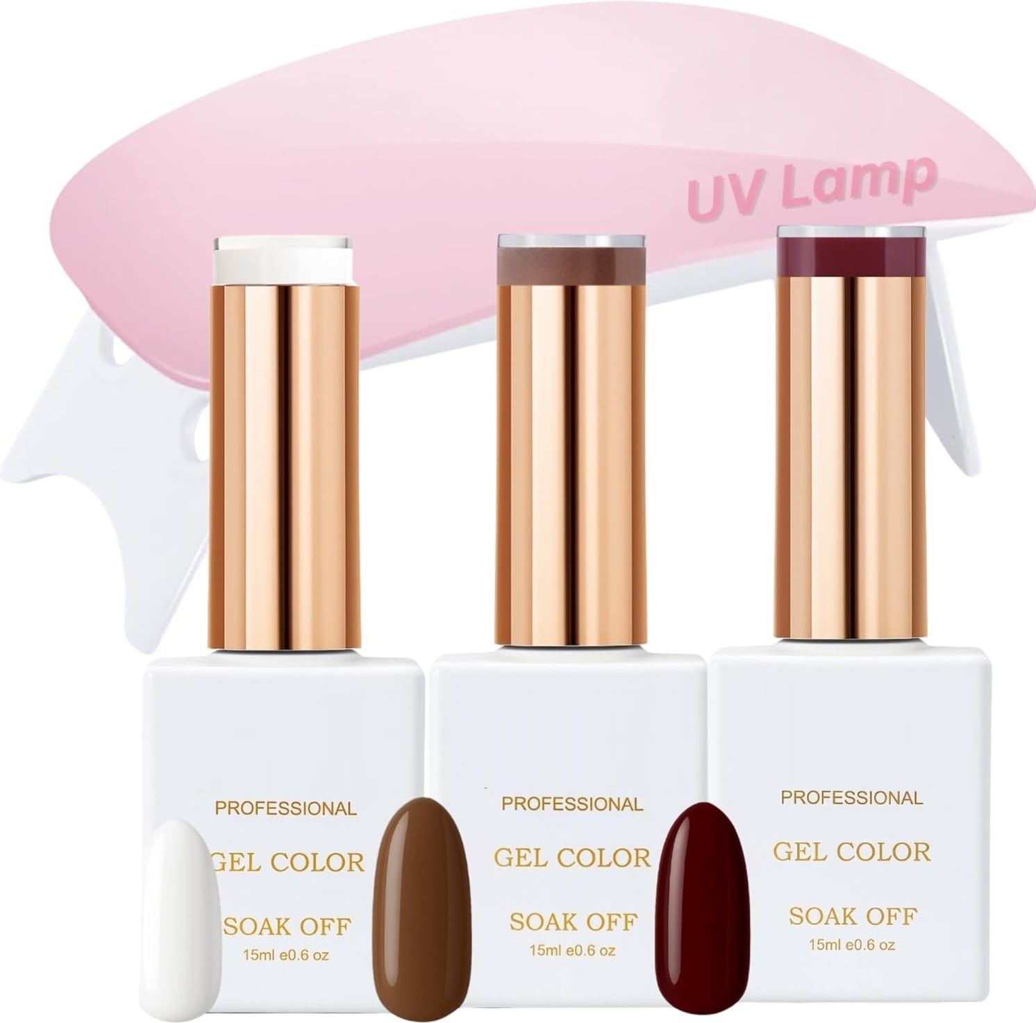 k.y.l.plus UV Gel Nail Polish with UV Lamp For Nails - White, Brown, Red Wine White & Red Wine & Coffee Brown-picture-20