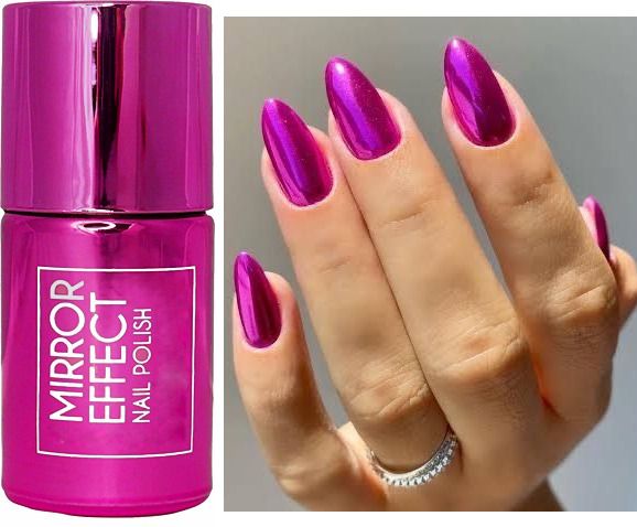 Magic Mirror Dark Pink Effect Chrome Nail Art Polish Metallic Dark Pink-image-34