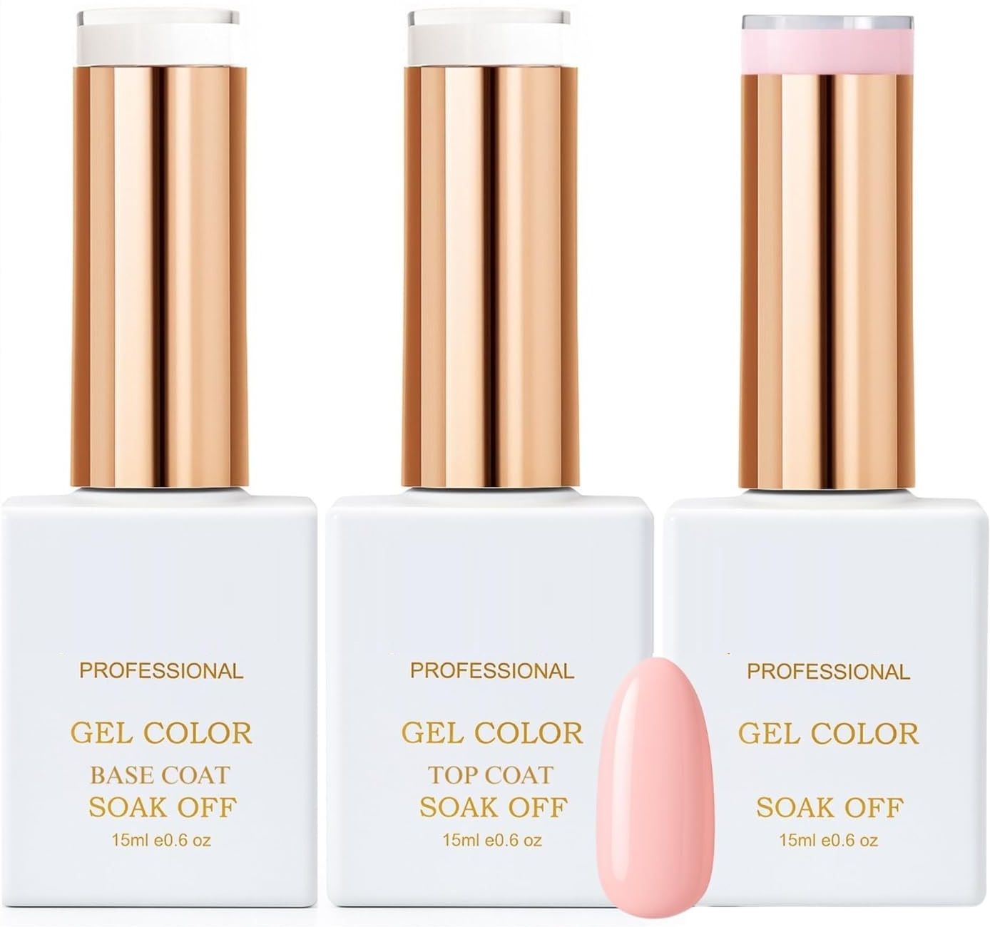 Professional UV Gel Nail Polish for Women Pink & Top & Base Coat Pink-image-23