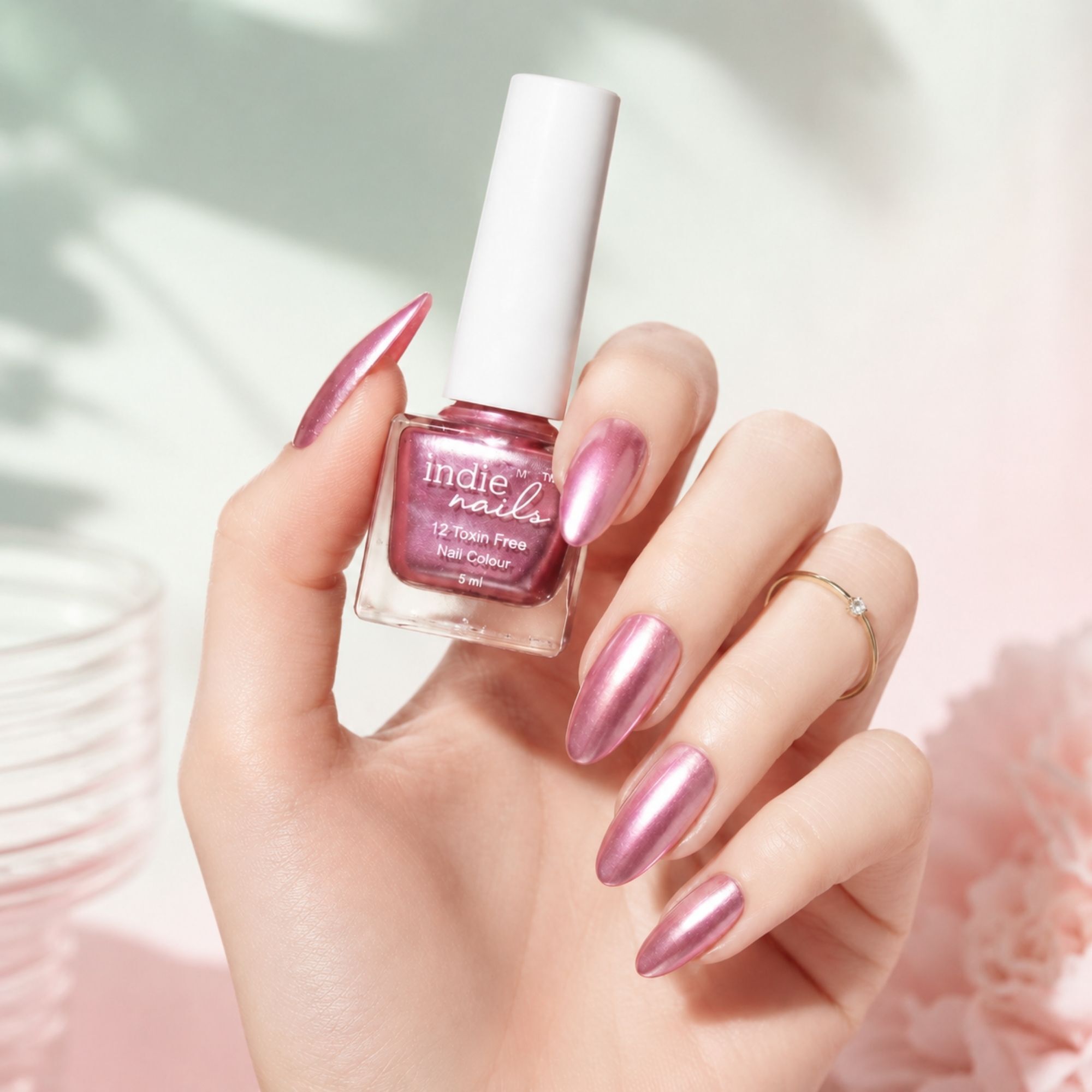 Nail Polish Rose Glitter Pink Metallic Nail Polish Women Toxin Free Long Lasting Rose Glitter Nails-image-17