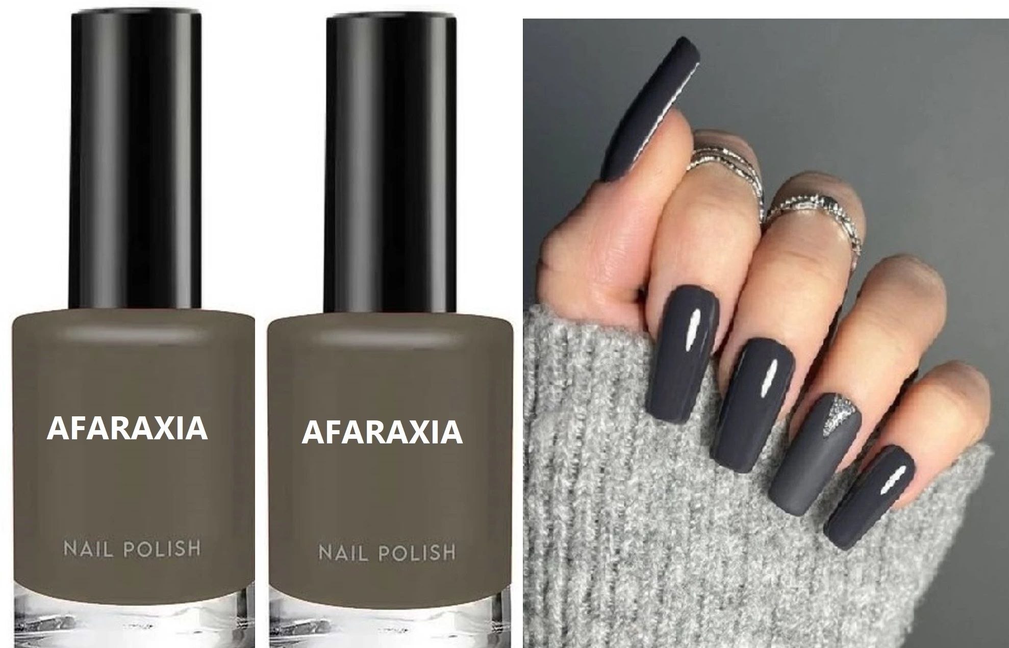 afaraxia Glossy Finish Nail Paint Long lasting For Women and Girls Dusty Grey-picture-29