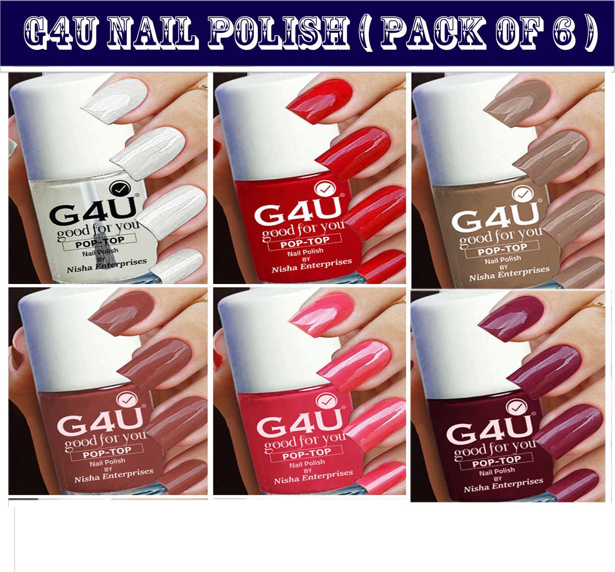 P-06 Pro Nail Colors High Gloss Party Wear Bold Colors Nail Paints Red, Top Coat, Pink, Brown, Mauve-image-14