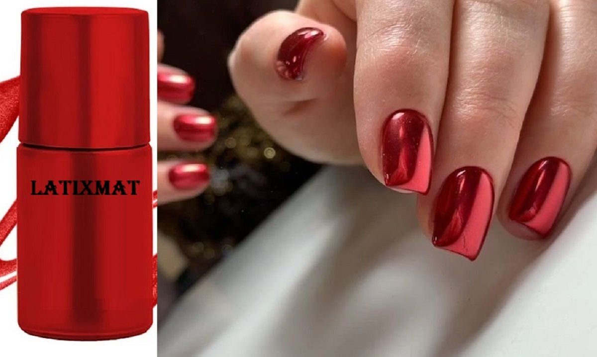 latixmat New Glossy Metallic Nail Polish Mirror Effect Chrome Nail Art Polish-RED RED-picture-35