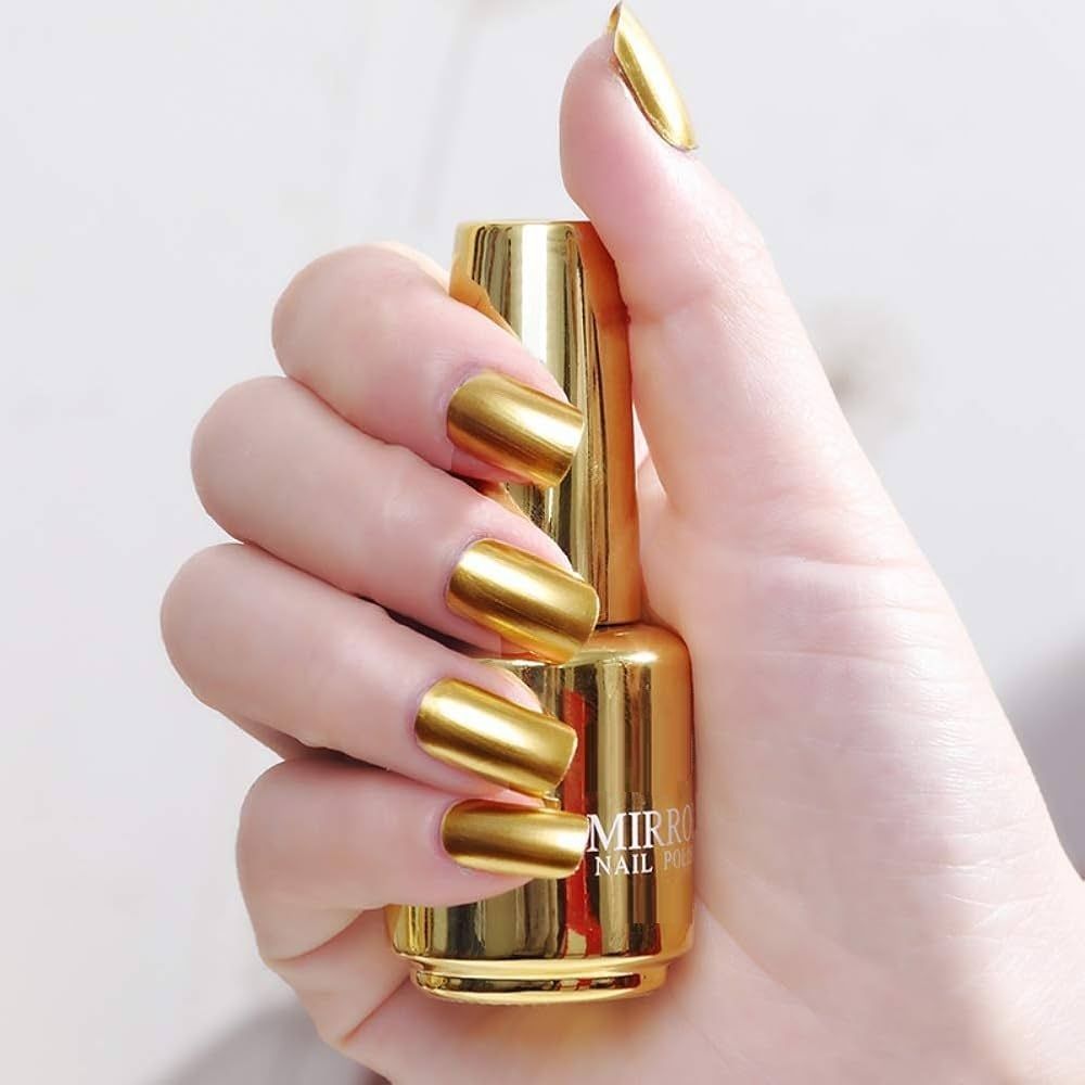 Golden Mirror Effect Metallic Nail Polish golden-image-37