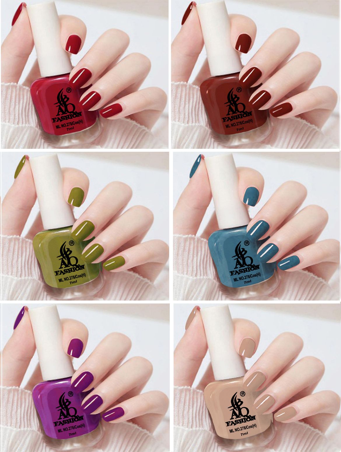 Quick Drying Long Lasting High Shine Nail Polish For Women and Girl ,(DK) Multicolor-image-42