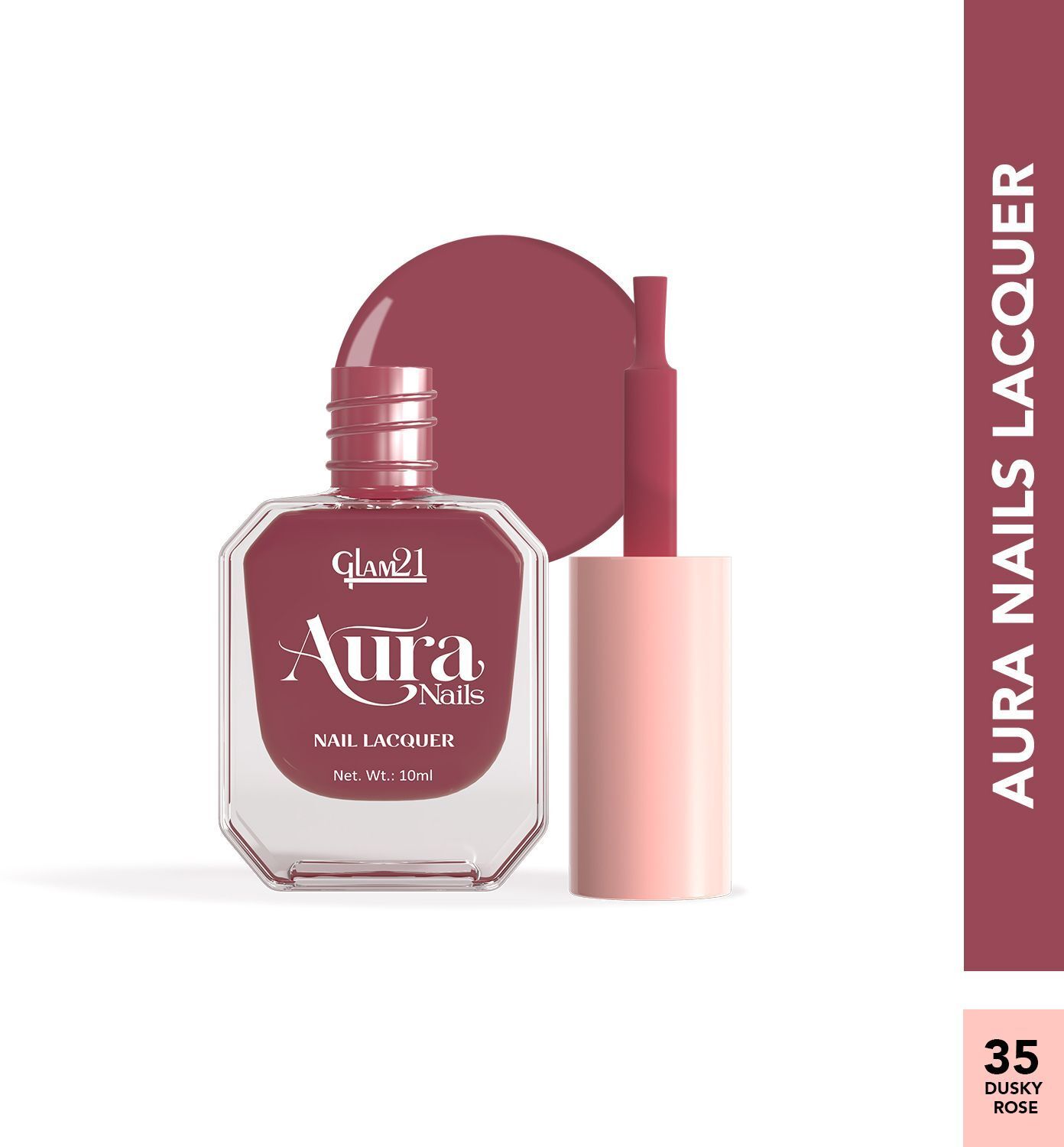 glam21 Aura Nails Nail Lacquer High-Shine Nail Enamel Chip-Free Formula Dusty Rose`-picture-1