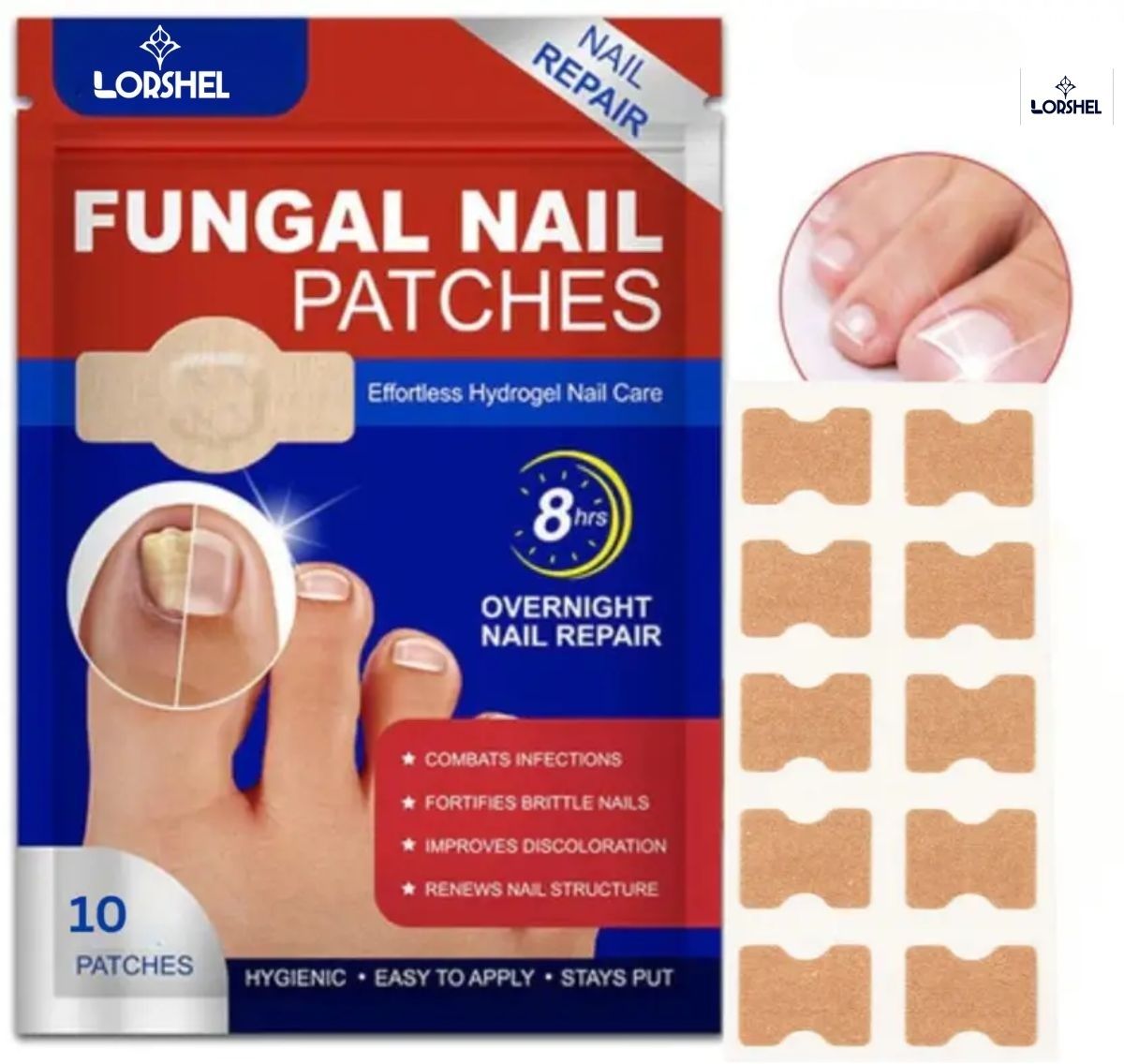 lorshel Toenail Correction Strip : nail fungus removal patch & fast toenail correctio... Nail Sanding Pad-picture-20