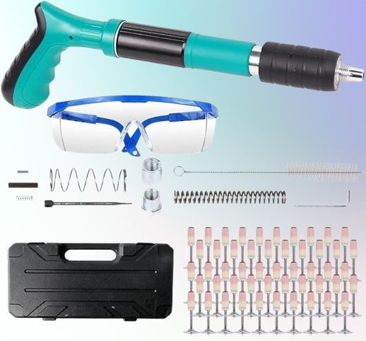 NAIL GUN KIT Z8 Nail Gun Kit with 50pcs Nails,5 Speed Adjustable Manual Steel Nail GunZ14 Cordless Nailer-image-9