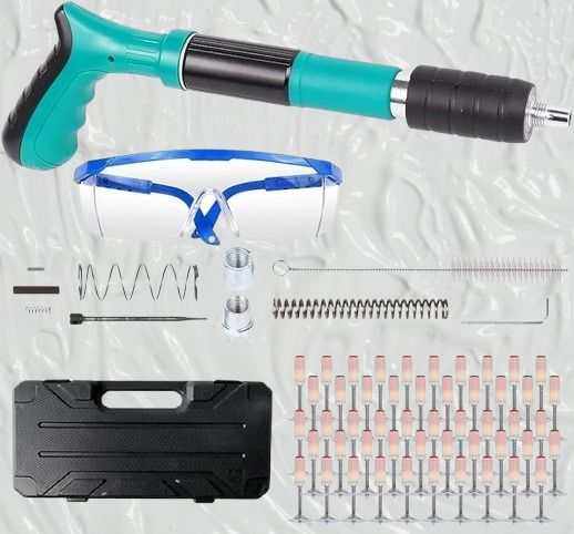 NAIL GUN KIT 1 Ultimate Fixing with 50pcs Nails,5 Speed Adjustable Manual Steel Nail GunZ13 Cordless Nailer-image-1