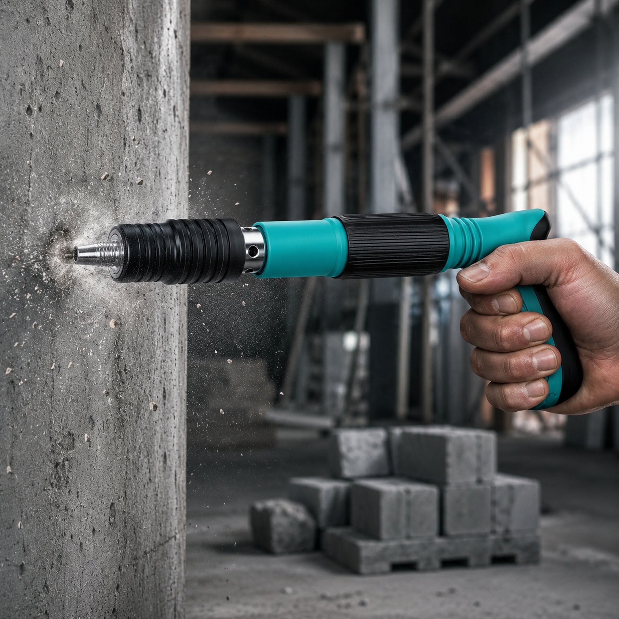 nuvio Manual Concrete Nail Gun Tool with 20 Fastening Nails Manual Concrete Nail Gun Tool with 20 Fastening Nails Cordless Nailer-picture-12