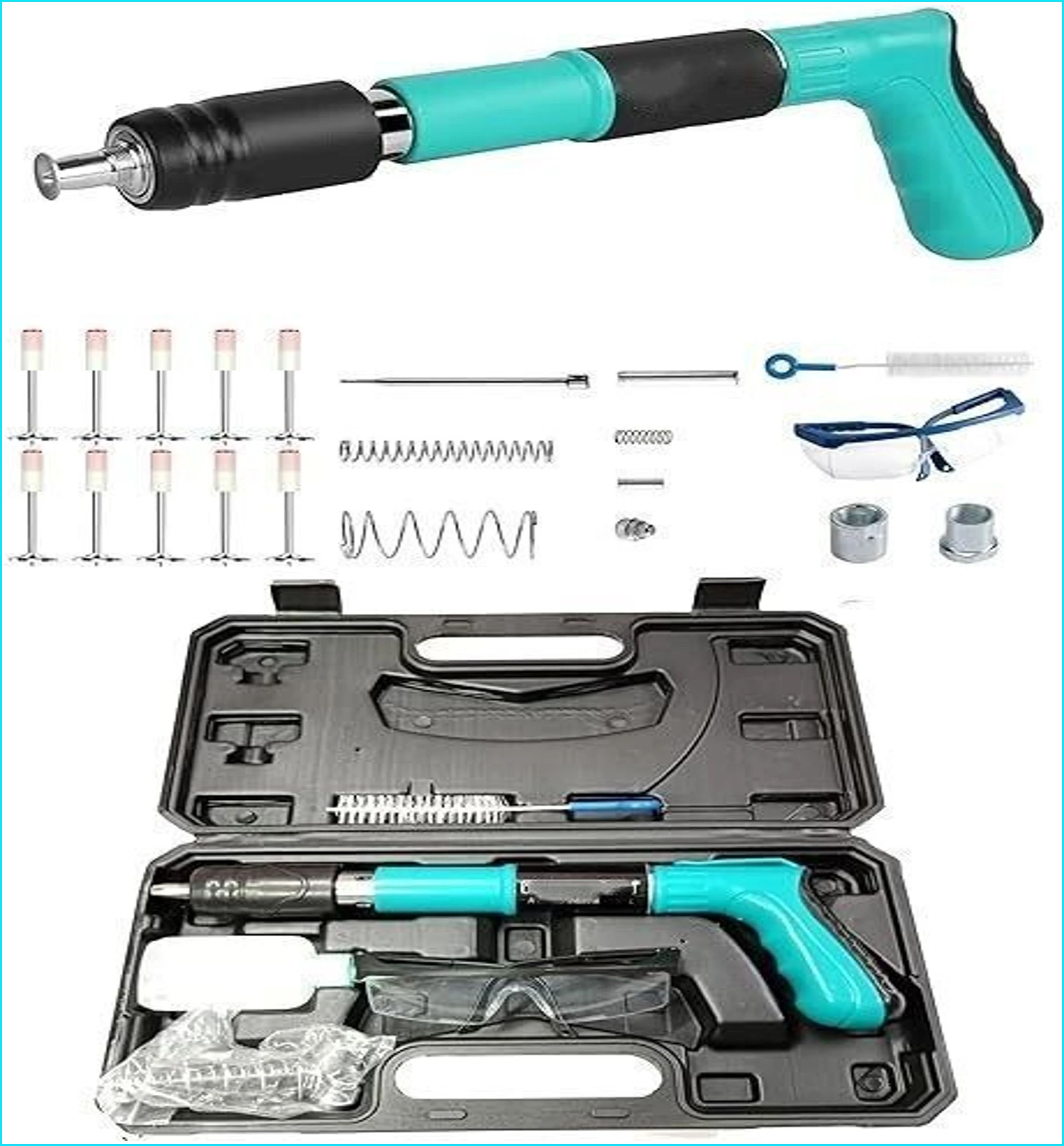 aquabucket Steel Nail Gun Tool With Full Kit And 50 Nail SetF104 Nail Wall Fixing Tool Nail Gun Concrete Nail Gun With 50 Nail Cordless Nailer-picture-16