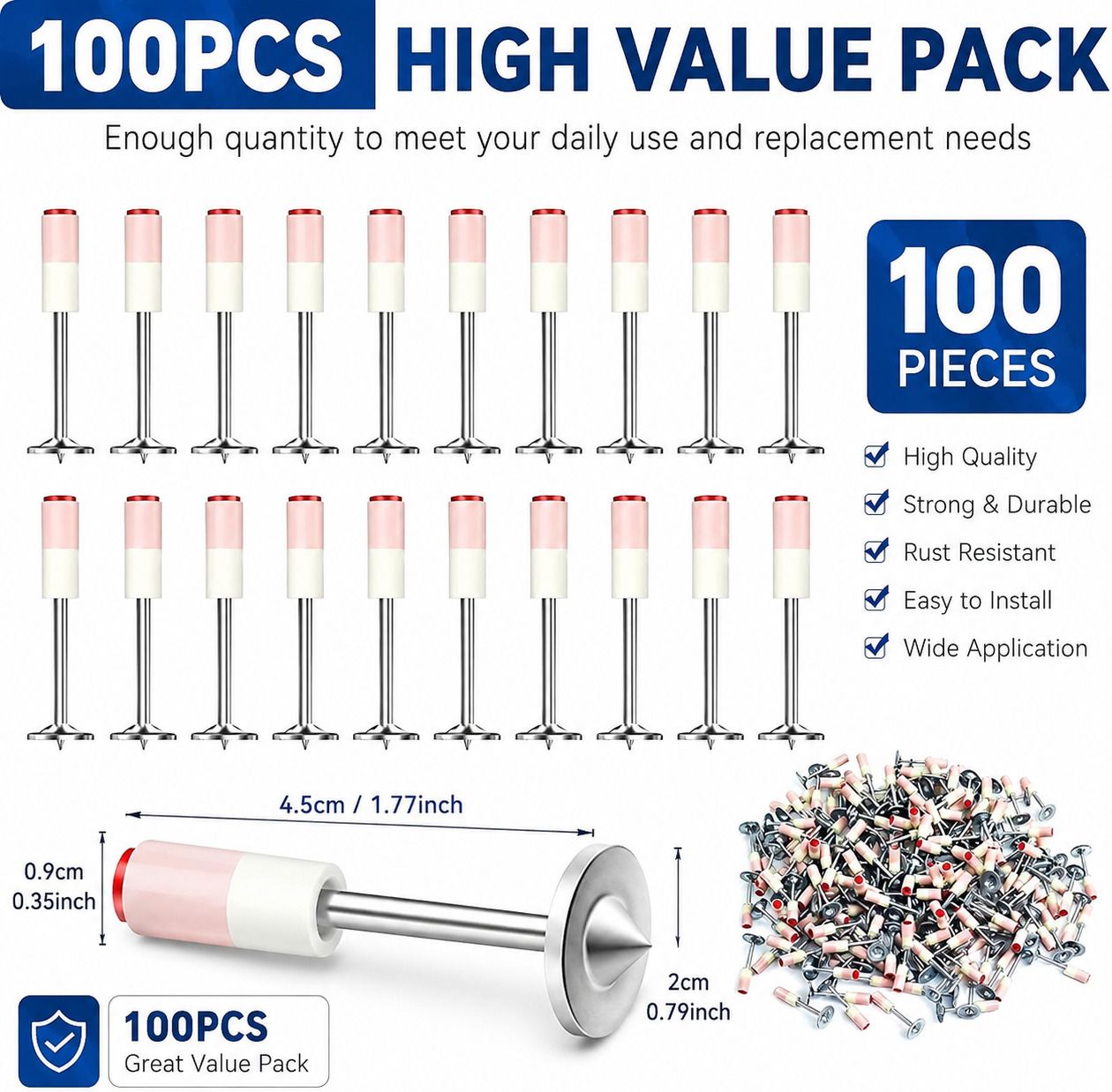 Ceiling Nail Wall Fasteners for Concrete Walls,Steel Ceiling,Gypsum Installation 100 Pcs Nail Wall Fasteners for Concrete Walls,Steel Ceiling,Gypsum Installation Cordless Nailer-image-18