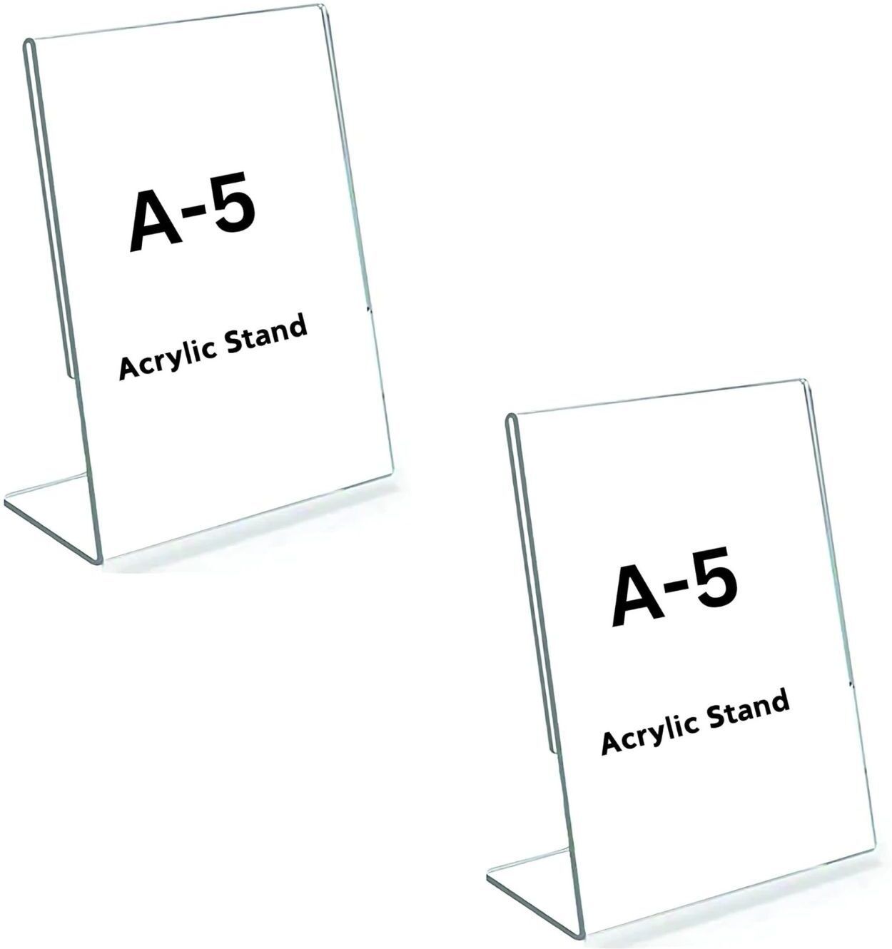 A5 Acrylic Sign Board with Tabletop Stand – Menu Holder Paper Signage Pack of 2 Transparent Name Plate Holder-image-47