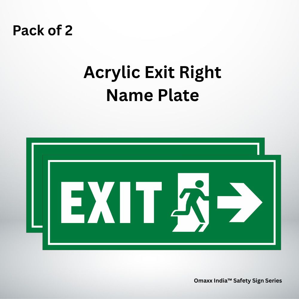 Acrylic Exit Right Sign Board | Emergency Exit Direction Safety Name Plate Emergency Sign-image-15
