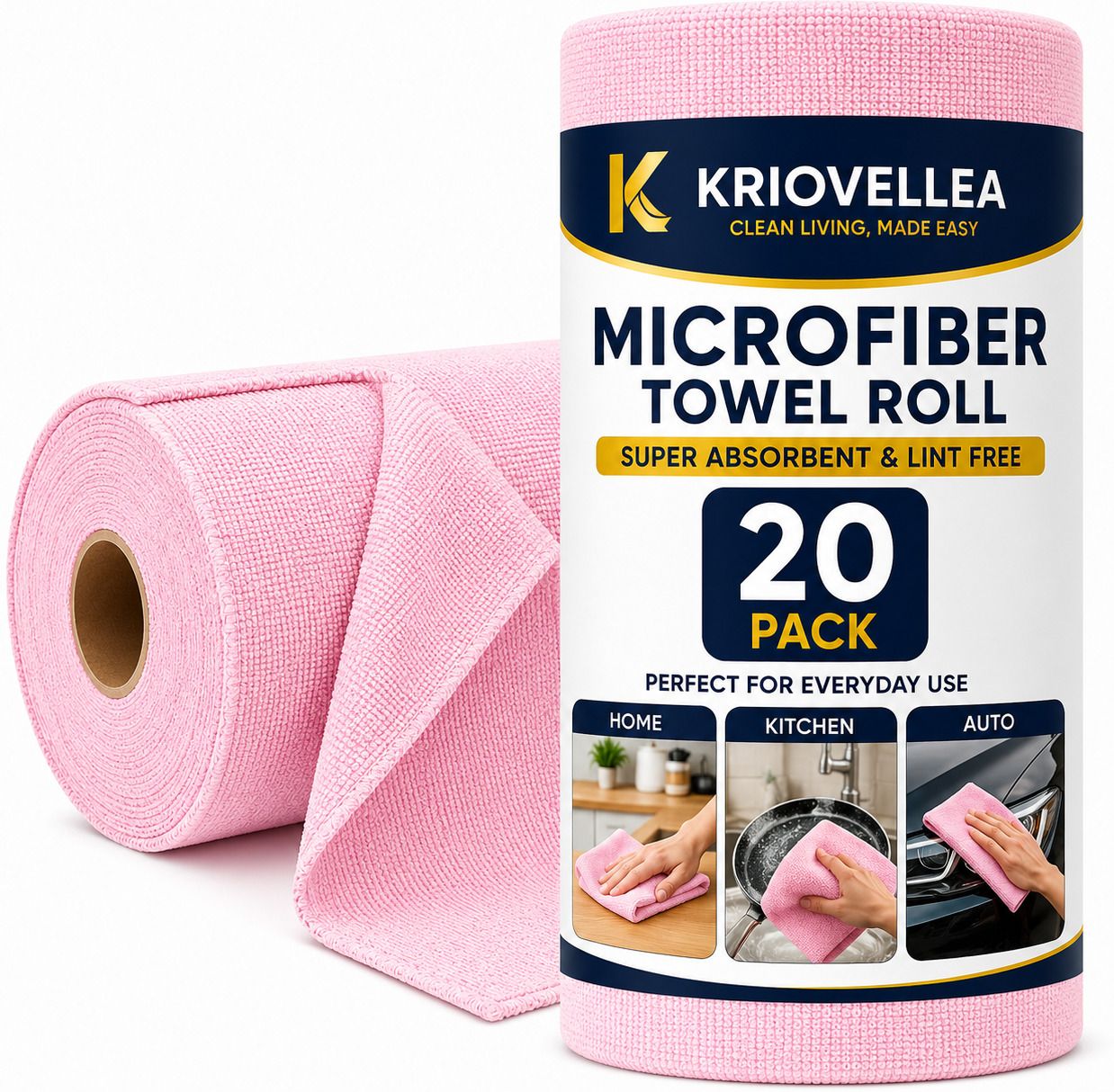 Microfiber Cleaning Cloth Roll 20 Pack Pink Cloth Napkins-image-43