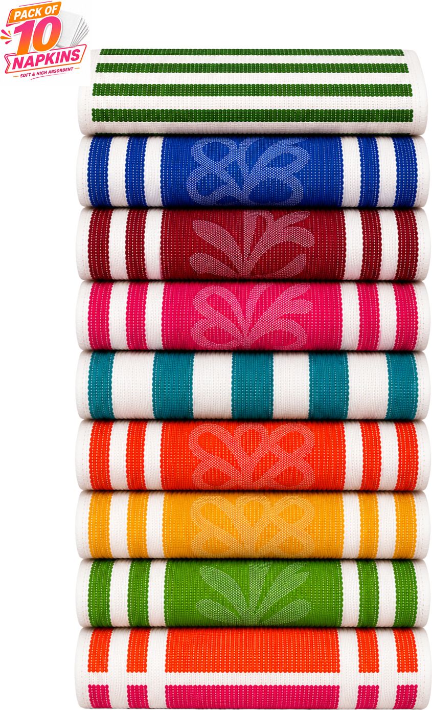 x20 COTTON HIGH ABSORBENT HAND TOWELS , FOR DAILY AND KITCHEN USE NNAPKIN-307 Multicolor Cloth Napkins-picture-48