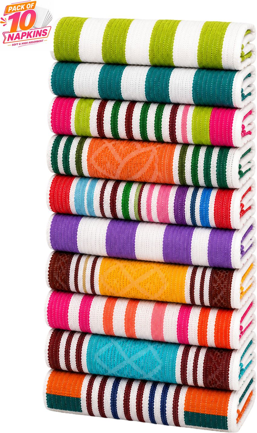 x20 COTTON HIGH ABSORBENT HAND TOWELS , FOR DAILY AND KITCHEN USE NAPKINSS-226 Multicolor Cloth Napkins-picture-43