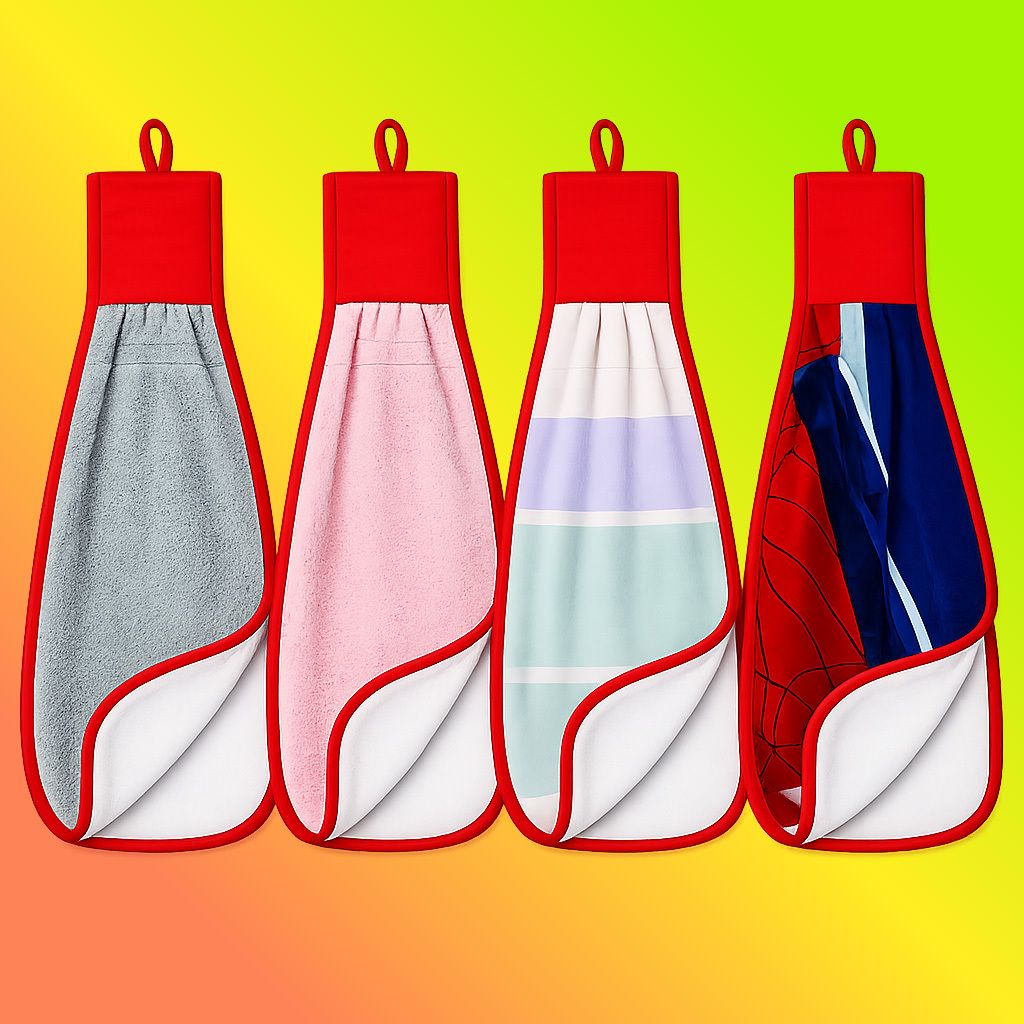 Kitchen Hanging Hand Towel Pack of 4 Premium Absorbent Cleaning Towel Multicolor Cloth Napkins-image-5