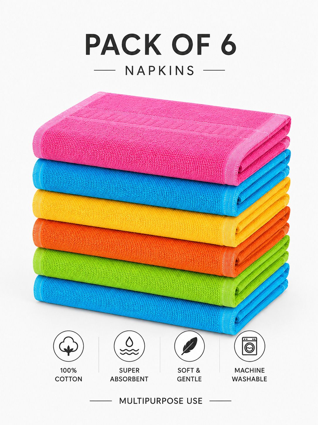 x20 Pack Of 6 Cotton kitchen Napkin 10X16 Multicolor Cloth Napkins-picture-46