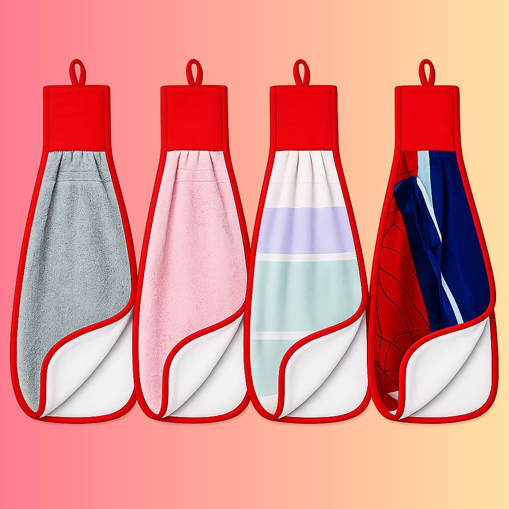 Kitchen Hanging Hand Towel Pack of 4 Ultra Soft Microfiber Cleaning Multicolor Cloth Napkins-image-18