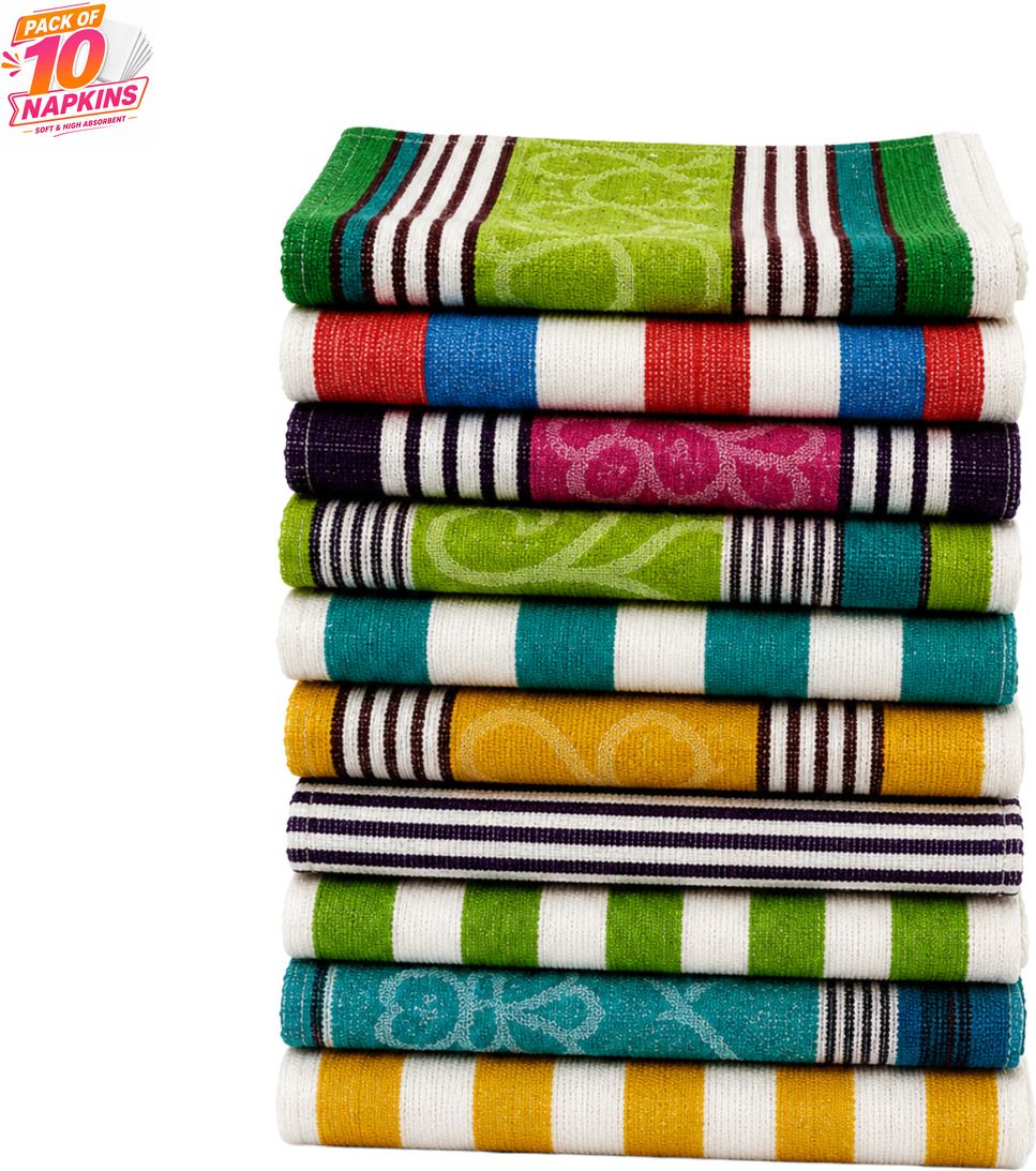 x20 COTTON HIGH ABSORBENT HAND TOWELS , FOR DAILY AND KITCHEN USE NNAPKIN-277 Multicolor Cloth Napkins-picture-38