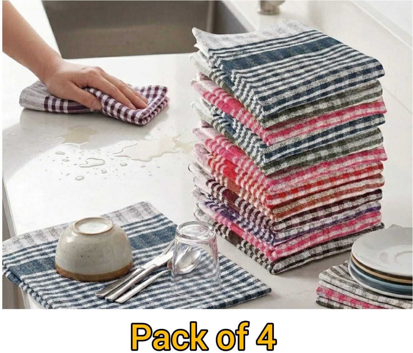 Cotton Kitchen Duster Napkin (Pack of 4) Multicolor Cloth Napkins-image-23