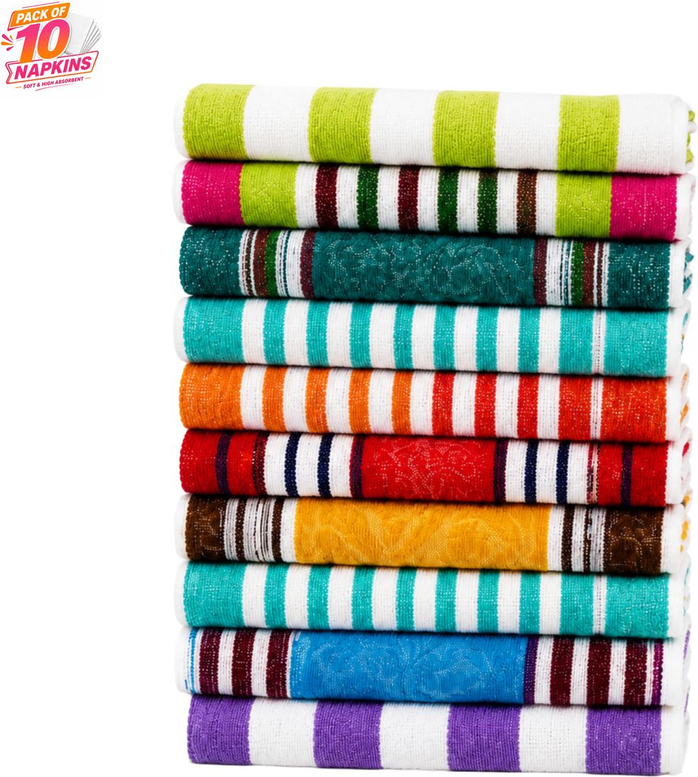 x20 COTTON HIGH ABSORBENT HAND TOWELS , FOR DAILY AND KITCHEN USE NNAPKIN-254 Multicolor Cloth Napkins-picture-41