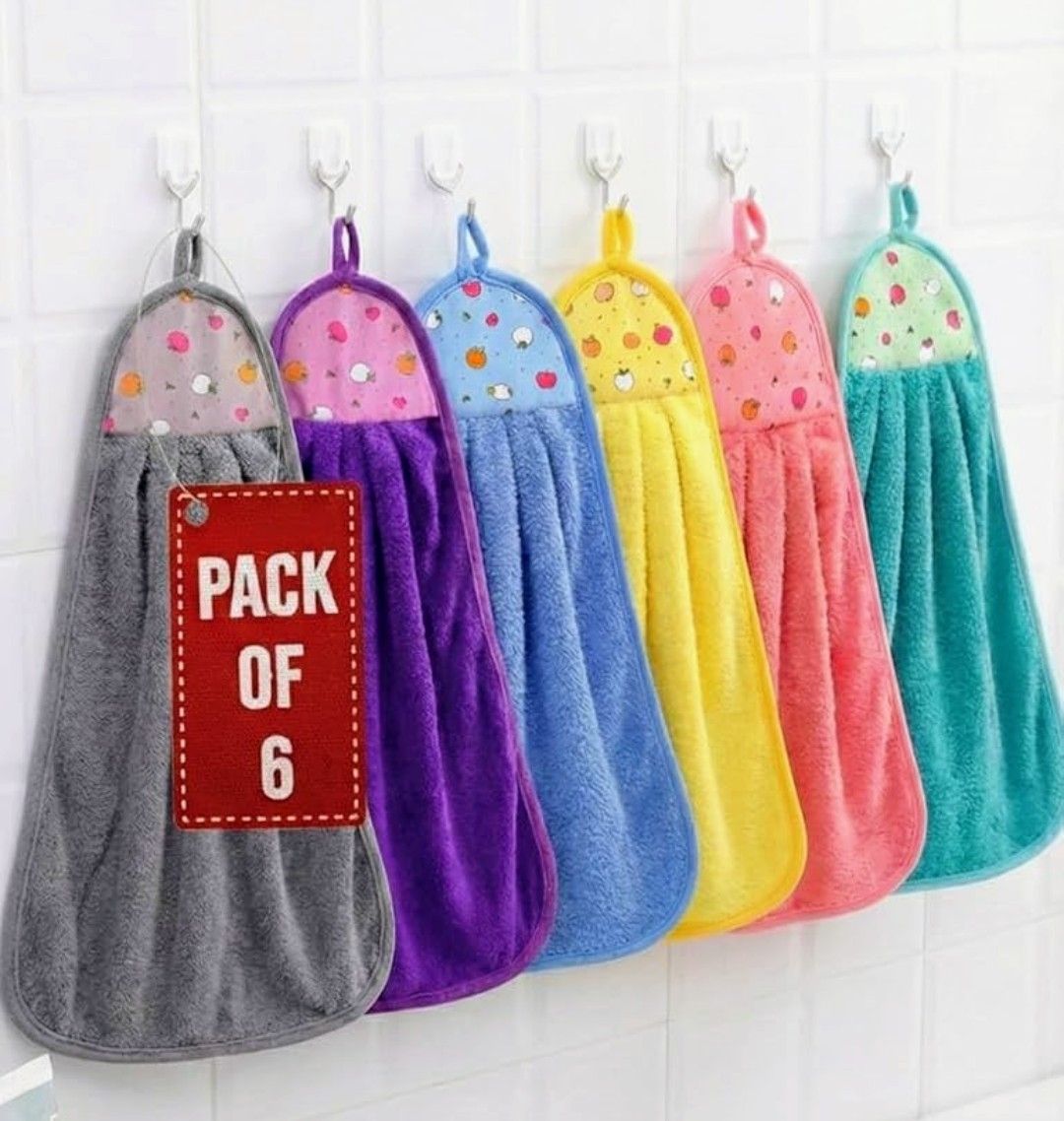 clothesnapkin Microfiber hanging hand towel (pack of 6) Multicolor Cloth Napkins-picture-46