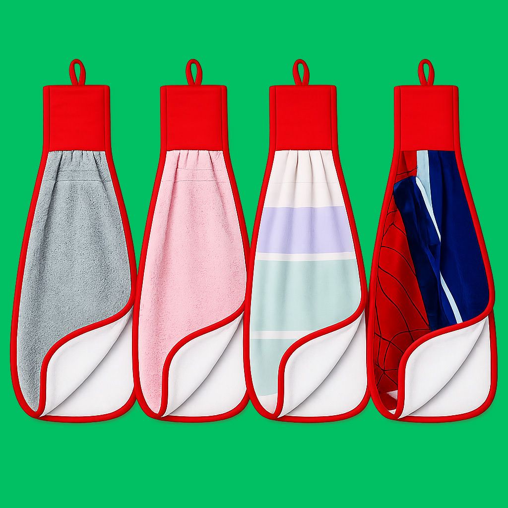 Kitchen Hanging Microfiber Hand Towel Pack of 4 Super Soft Multicolor Cloth Napkins-image-6