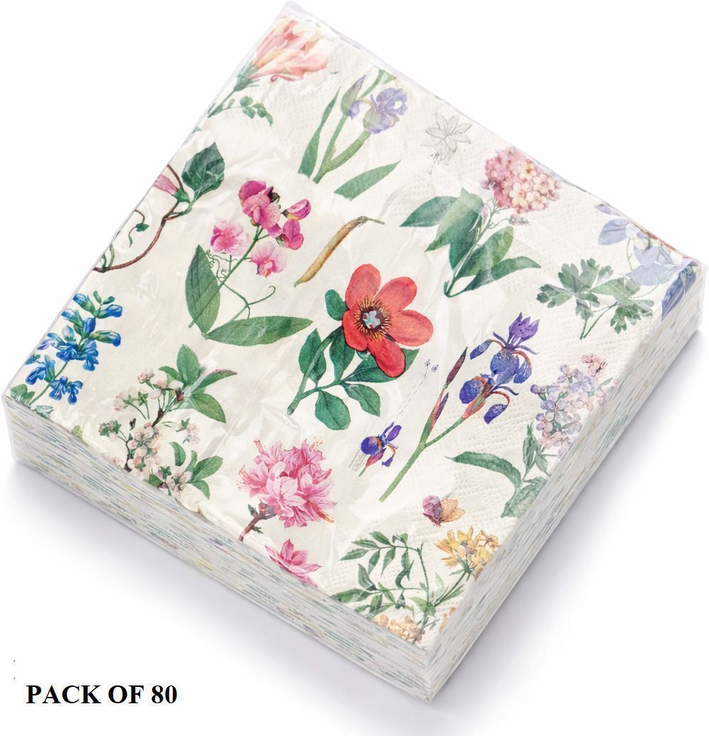 Premium Floral Printed Paper Napkins | Soft, Absorbent & Disposable Tissue Multicolor Paper Napkins-image-49