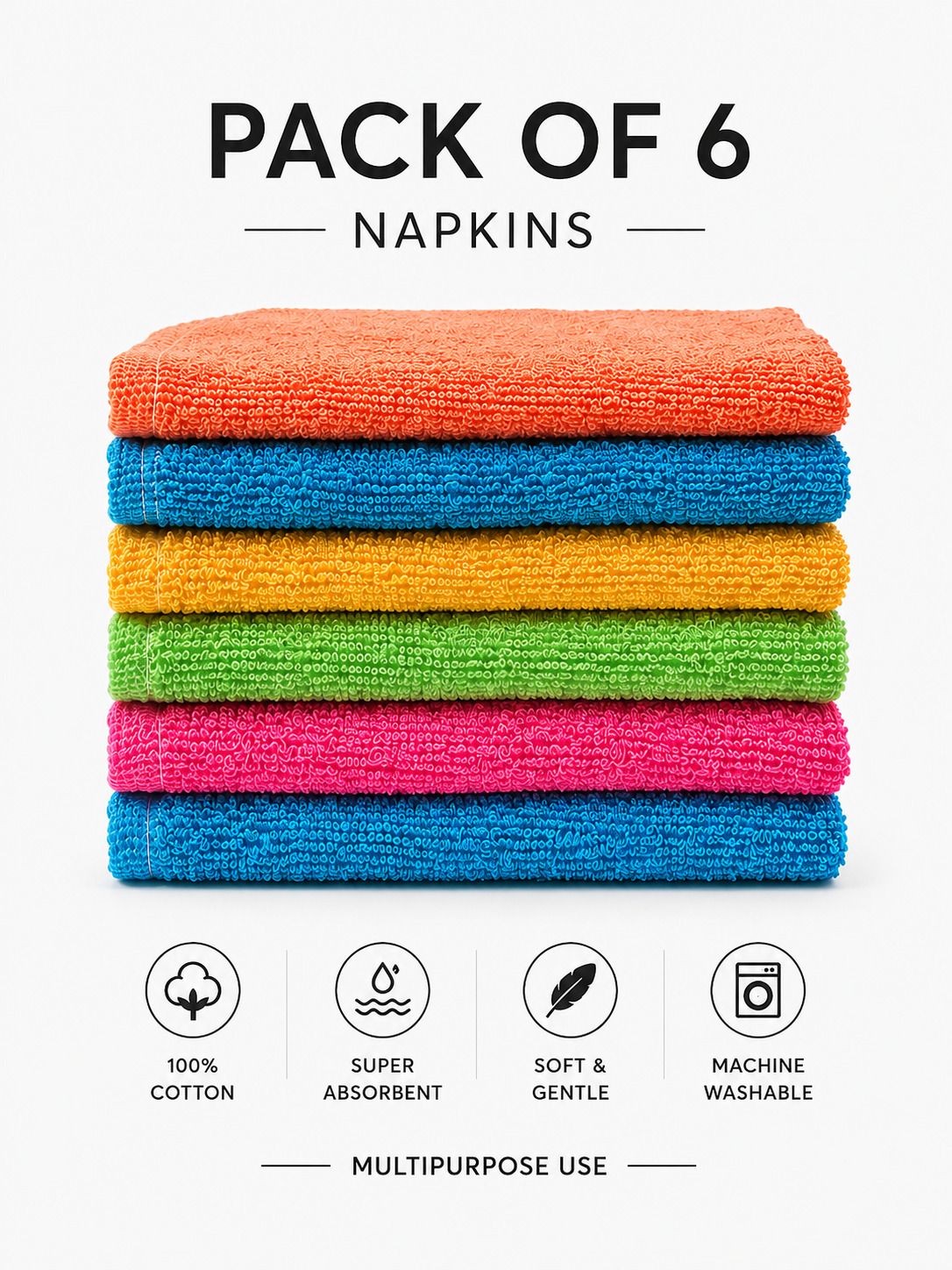 x20 Cotton kitchen Napkin 10X16 [Pack Of 6] Multicolor Cloth Napkins-picture-31