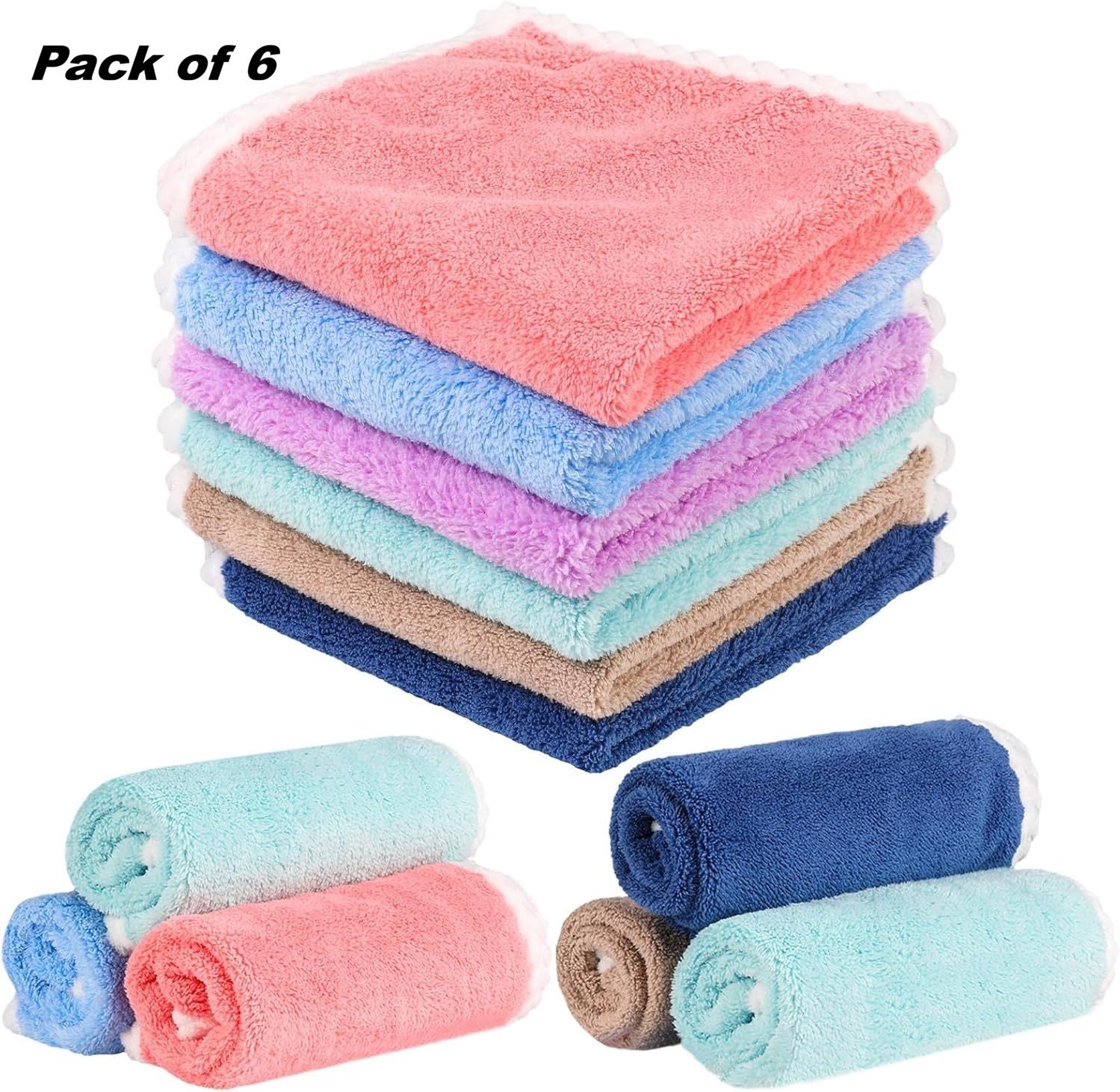 Microfiber Kitchen Cloth Napkin, Cleaning Towel for House, Size 10x10 Inch Multicolor Cloth Napkins-image-37